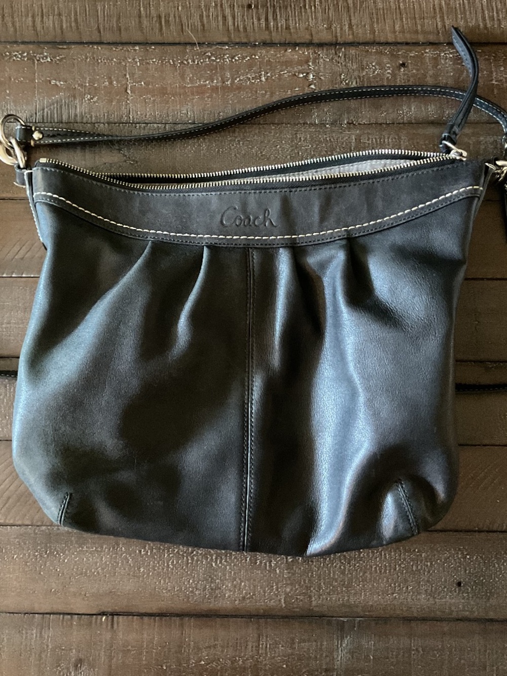 ✨ Coach Soho Y2K Black Leather Pleated Hobo Bag